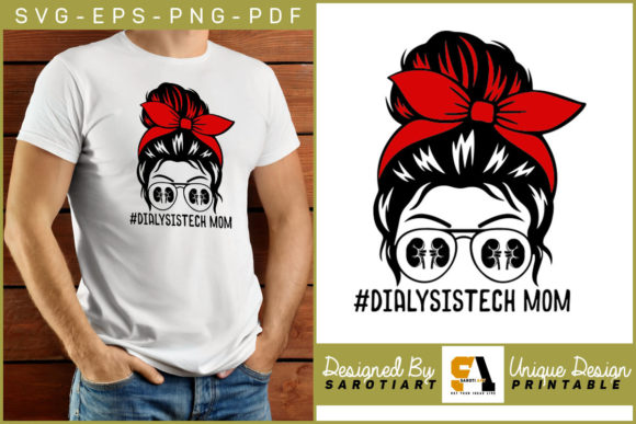 Dialysis Tech Mom T-shirt Design SVG PNG