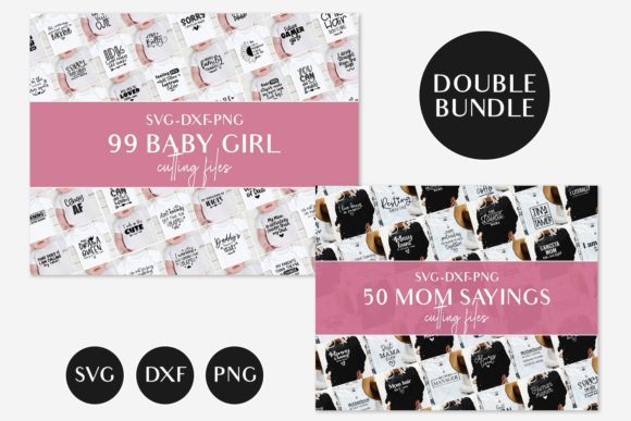 Mom and Baby Girl Svg Bundle: Graphics for Crafts