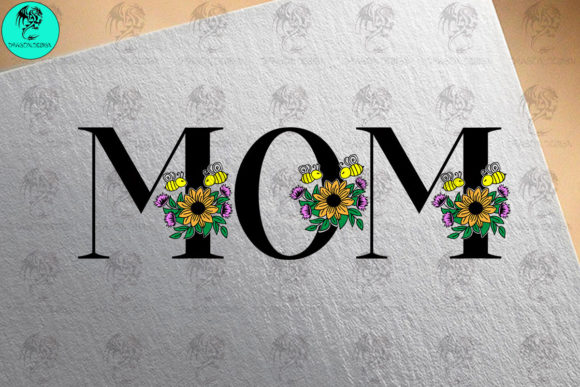 Mom Flower Bee Graphics for Crafts